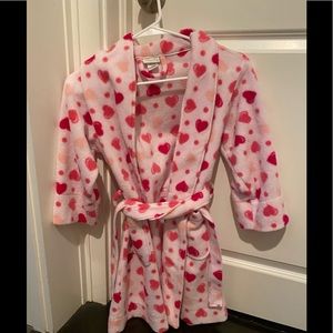 Fluffy pink heart robe